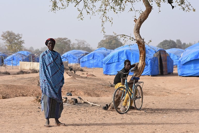 Displaced people are seen in the camp build by the German NGO Help in Pissila, Burkina Faso January 24, 2020. Picture taken January 24, 2020. REUTERS/Anne Mimault
