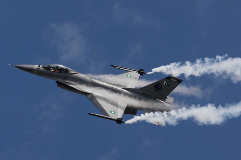 FILE PHOTO: Fighter jet F-16 performs to commemorate Pakistan Air Force''s ''Operation Swift Retort'', during an air show in Karachi,