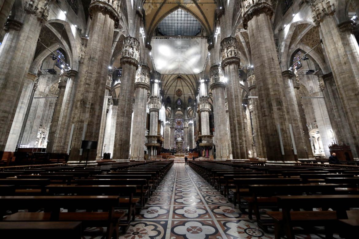 View inside Milan''s Duomo cathedral, as it reopened to the public for the first time since the coronavirus outbreak in northern Italy, in Milan, Italy, March 2, 2020. REUTERS/Yara Nardi