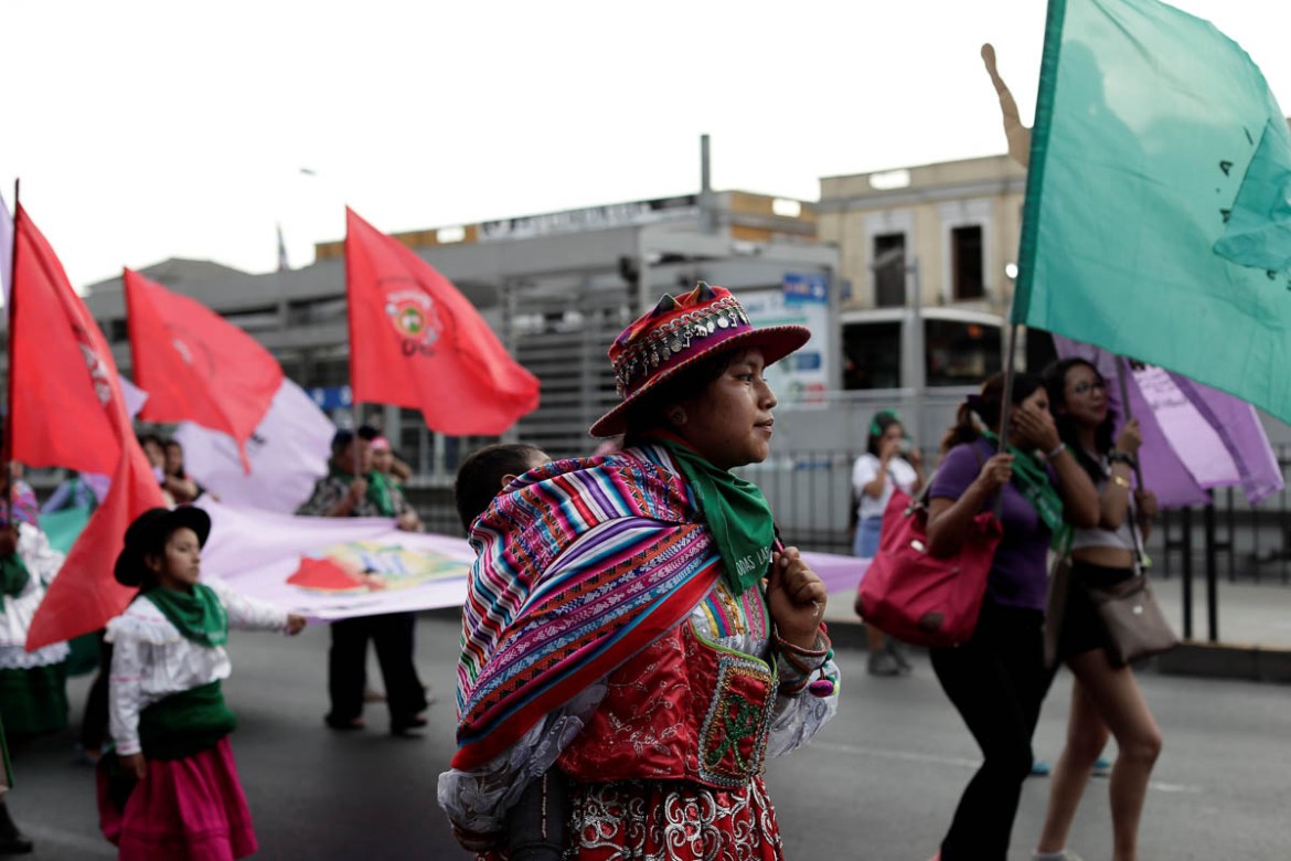 Women take part in a march to mark International Women''s Day in Lima, Peru March 7, 2020. REUTERS/Angela Ponce NO RESALES. NO ARCHIVES