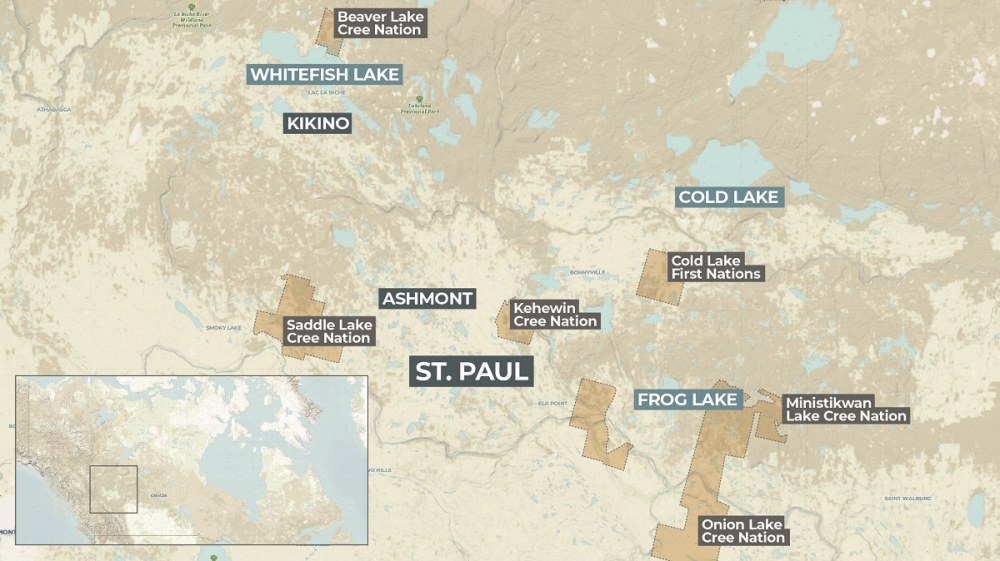 Canada - St Paul and reserves map 