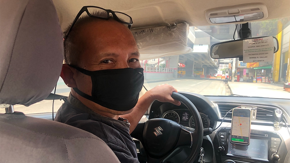 Manila lockdown Bobric Callao Cab Driver [Ana P Santos/Al Jazeera]