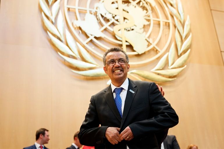 epa08281660 Tedros Adhanom Ghebreyesus, Director General of the World Health Organization (WHO), informs to the media about the last updates regarding on the novel coronavirus COVID-19 during a new pr