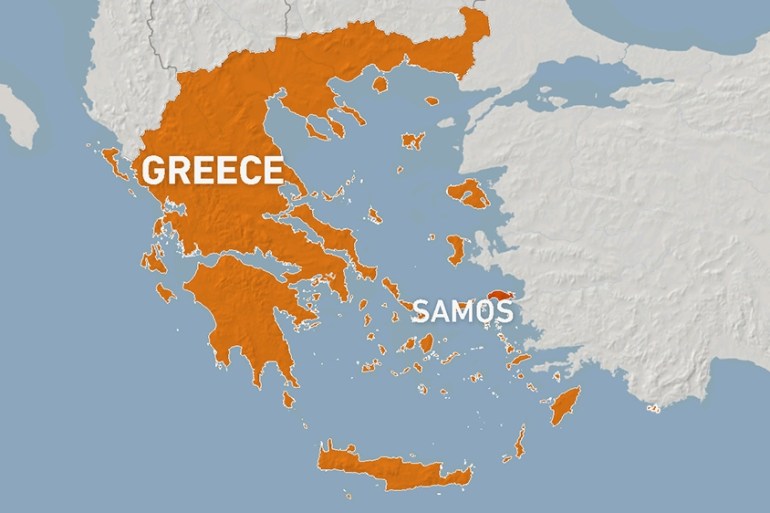 Greece map Samos island