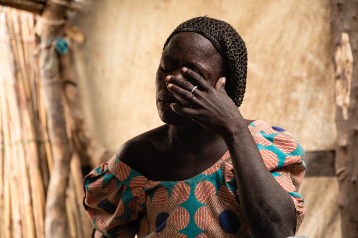 Rebeca lives in an informal IDP settlement in the outskirts of Yola. Her husband has been missing for four years and she works as a daily worker in neighboring farms to feed her six children.