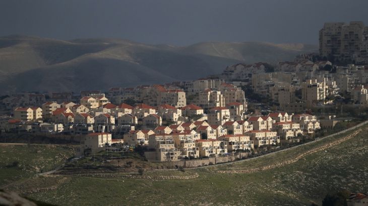 A picture taken from the E1 corridor, a super-sensitive area of the occupied West Bank, shows Israeli settlement of Maale Adumim in the background on February 25, 2020. Netanyahu pledged to build 3,50