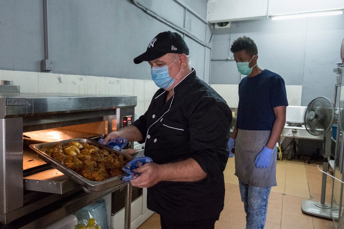 Abu Luai, who was born in Syria, has been living for the last 8 years in Malaysia. He owns a small catering business in Kuala Lumpur and is one of the 12 refugee chefs who volunteer cooking for the me