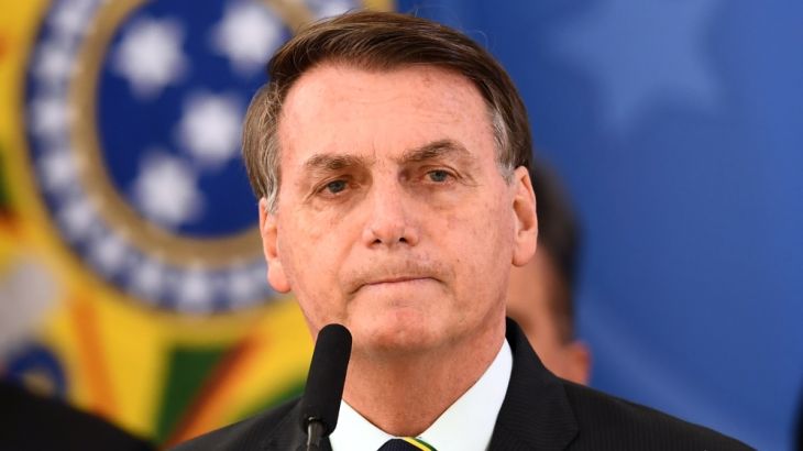 Brazil''s President Jair Bolsonaro delivers a press conference in Brasilia, Brazil, on April 24, 2020 (EVARISTO SA/AFP)
