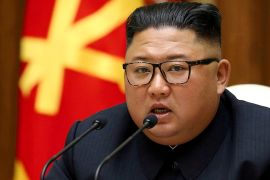 FILE PHOTO: North Korean leader Kim Jong Un speaks as he takes part in a meeting of the Political Bureau of the Central Committee of the Workers'' Party of Korea (WPK) in this image released by North K