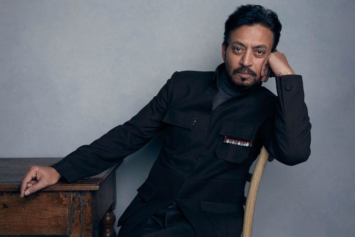 FILE - In this Jan. 22, 2018 file photo, actor Irrfan Khan poses for a portrait to promote the film "Puzzle" during the Sundance Film Festival in Park City, Utah. Khan has appeared in films such as “