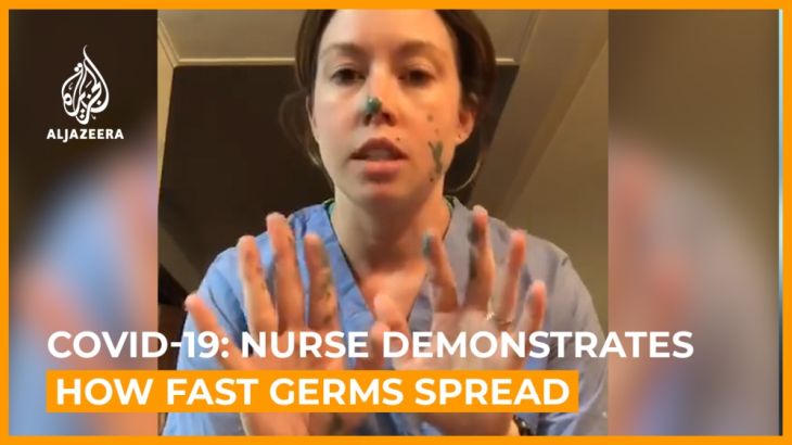 Coronavirus: Nurse demonstrates how fast germs spread