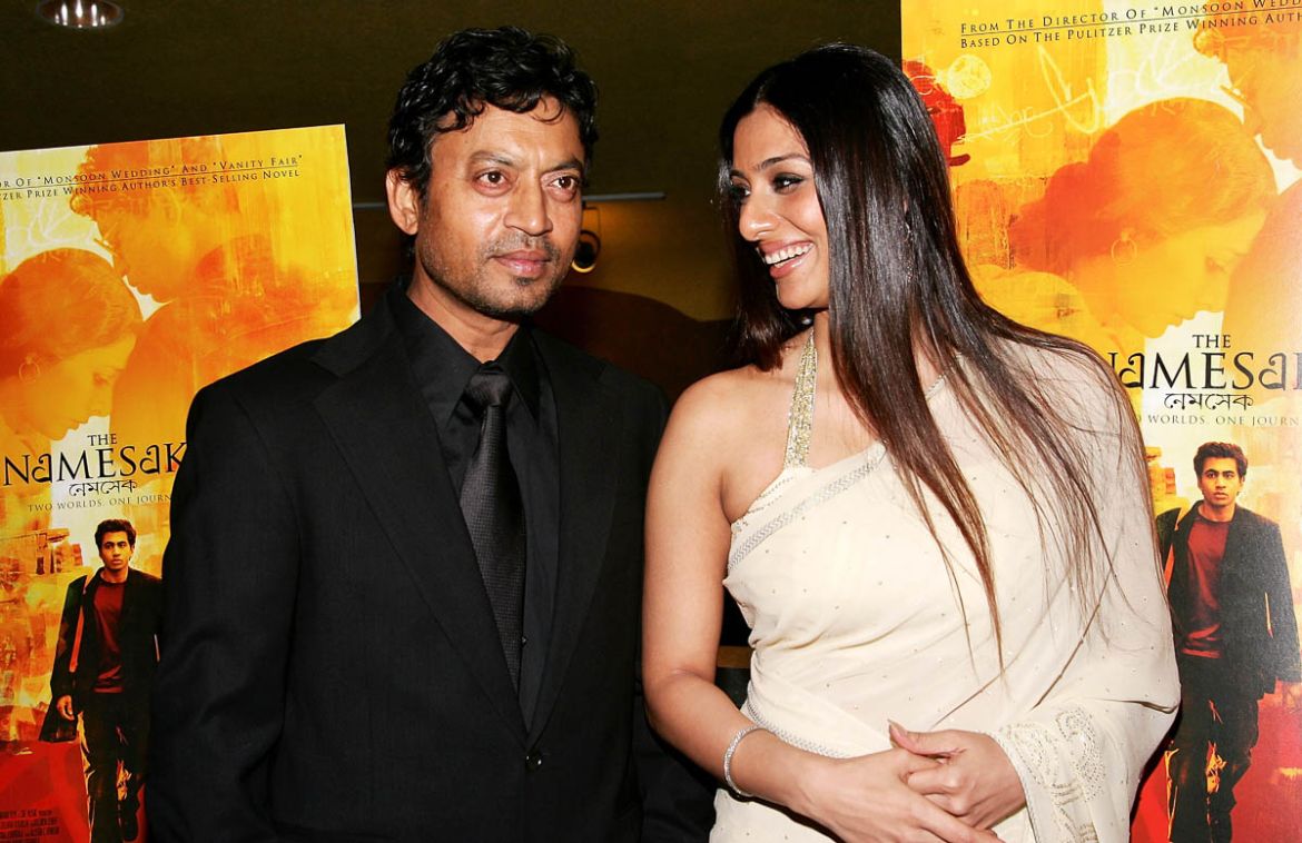 NEW YORK - MARCH 6: Actors Irfan Khan (L) and Tabu attend the Fox Searchlight premiere of The Namesake at Chelsea West Theaters March 6, 2007 in New York City. (Photo by Evan Agostini/Getty Images)