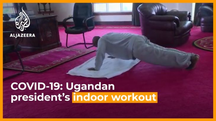 Ugandan president makes indoor workout video amid lockdown