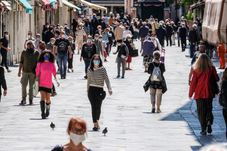 More movement is seen in the streets as the country begins slightly relaxing restrictions, as it prepares a staged end to Europes longest lockdown due to spread of the coronavirus disease (COVID-19),