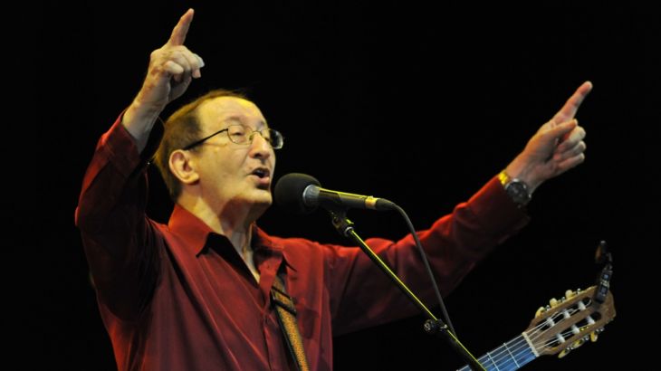 In this file photo taken on May 26, 2011 Algerian Kabyle singer, Idir, performs at the 10th edition of the Mawazine international music festival "World Rythms" in Rabat. The singer Idir, who was one