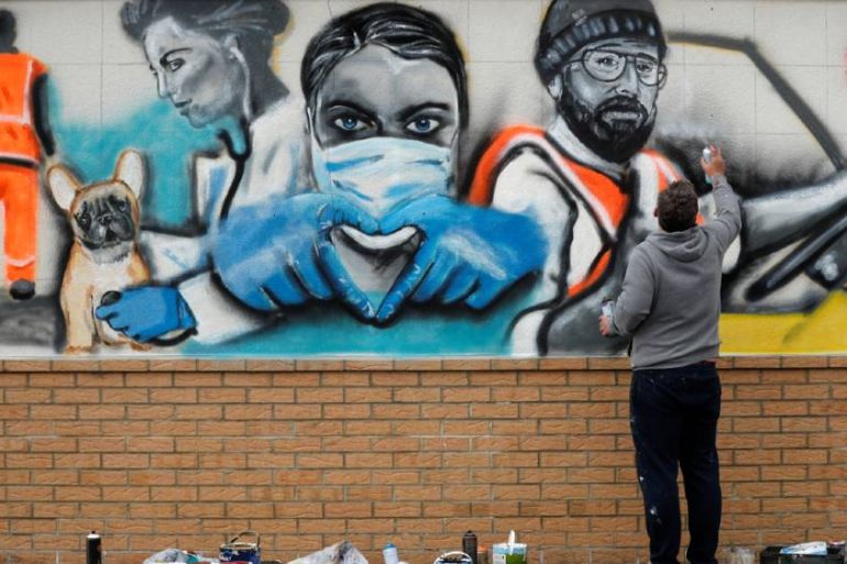Key workers mural - UK - reuters