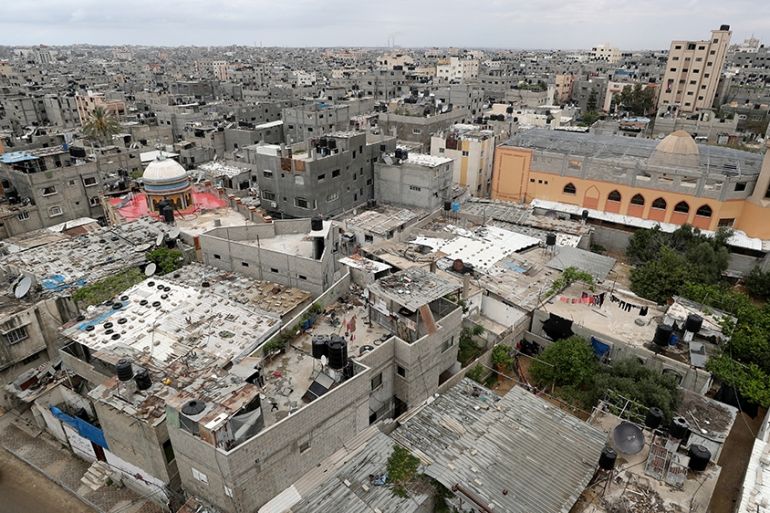 A view shows the Palestinian Jabalia refugee camp, one of the most densely populated areas in the world, amid concerns about the spread of the coronavirus disease (COVID-19), in the northern Gaza Stri