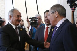 General Haftar, commander in the Libyan National Army, meets with Russian Foreign Minister Lavrov in Moscow