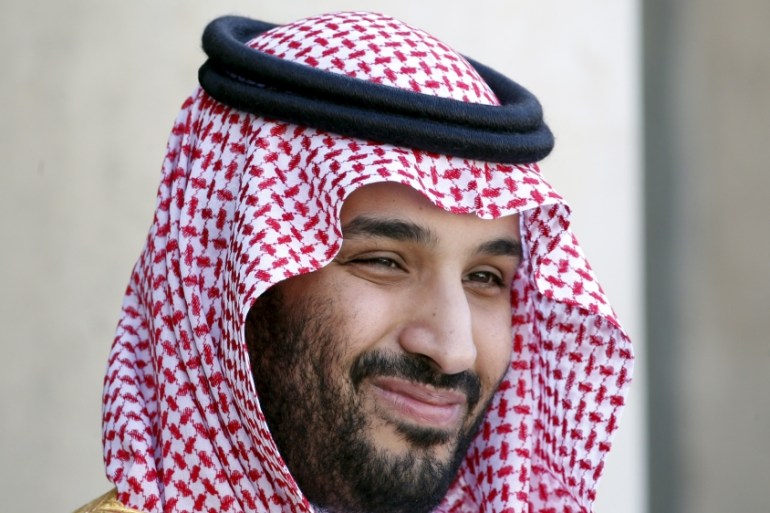 File photo of Saudi Arabia''s Deputy Crown Prince Mohammed bin Salman reacting upon his arrival at the Elysee Palace in Paris