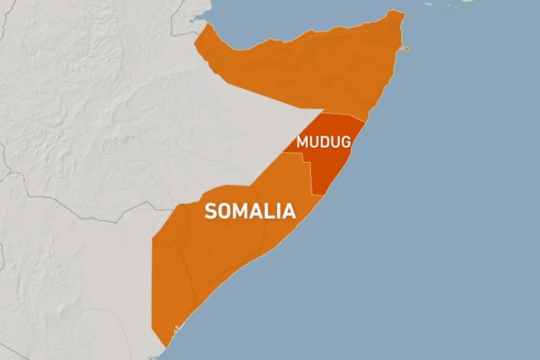 Somalia map Mudug region