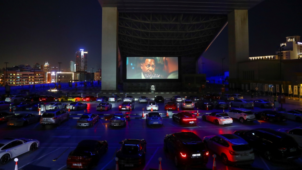 Drive-in cinema amid the outbreak of the coronavirus disease (COVID-19) in Dubai