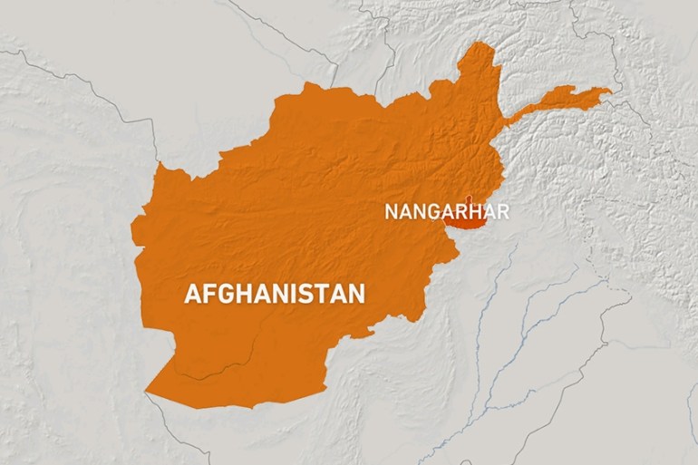 A map showing Nangarhar province in eastern Afghanistan.