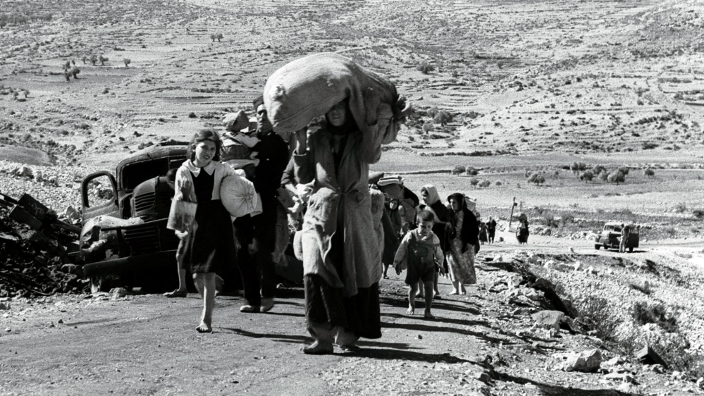 Palestinians in 1948, five months after the creation of Israel, leaving a village in the Galilee [Reuters]
