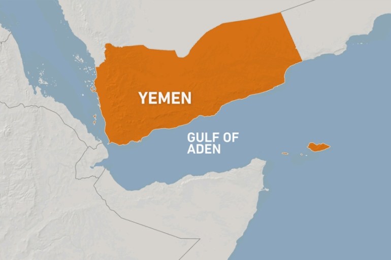 Map of Yemen and Gulf of Aden