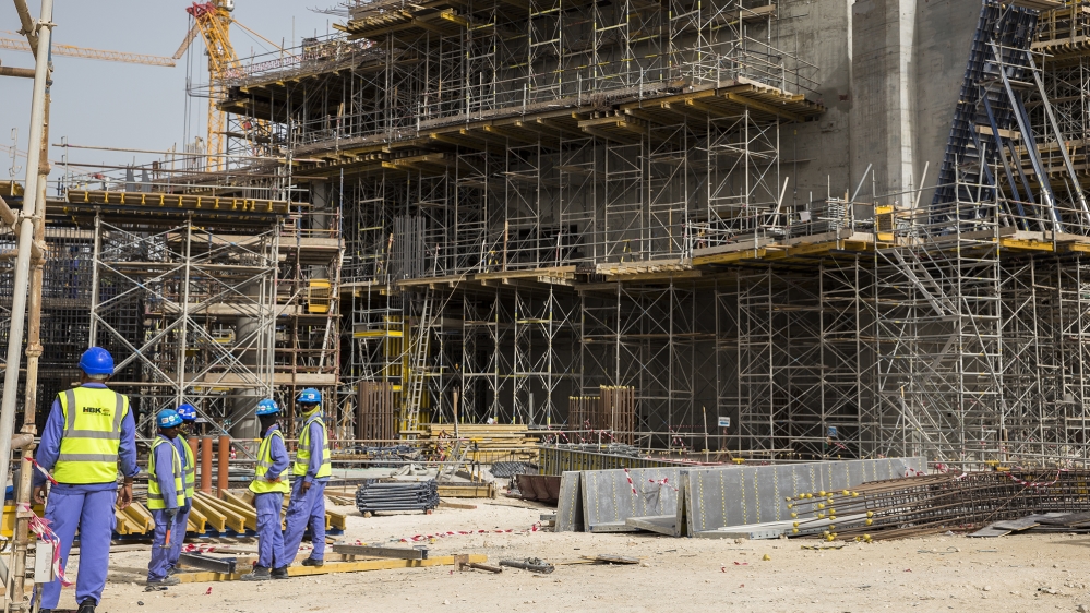 migrant labour workers qatar 2022 world cup lusail football stadium