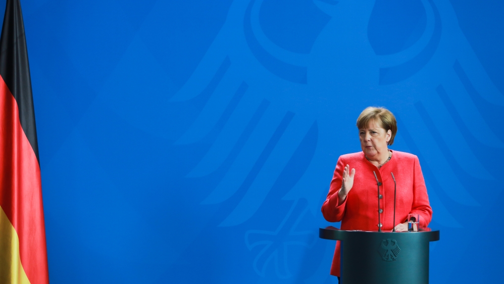 Merkel Press Conference Following Videoconference With European Council