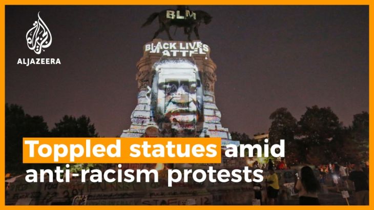 Toppled statues amid anti-racism protests