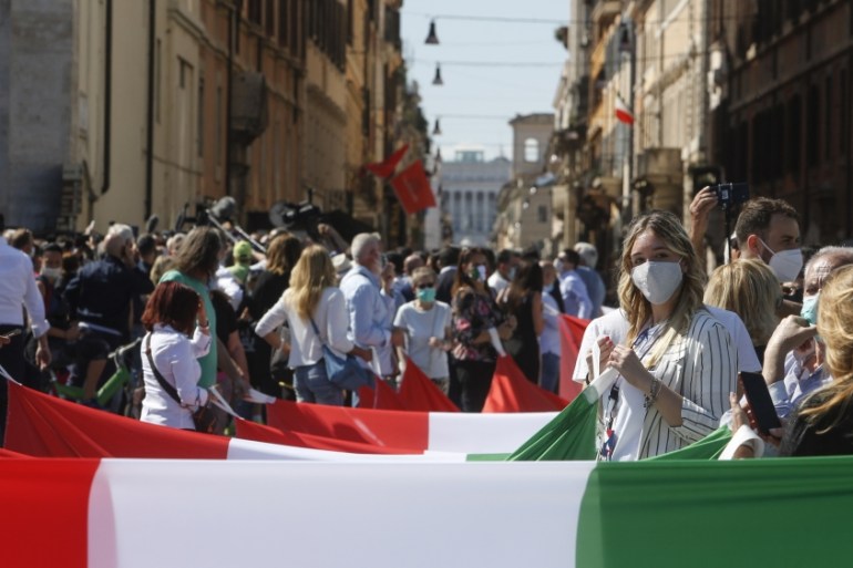 Anti-government demonstration in Rome