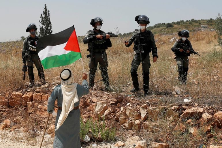 Palestinians protest against Israel''s plan to annex parts of the occupied West Bank