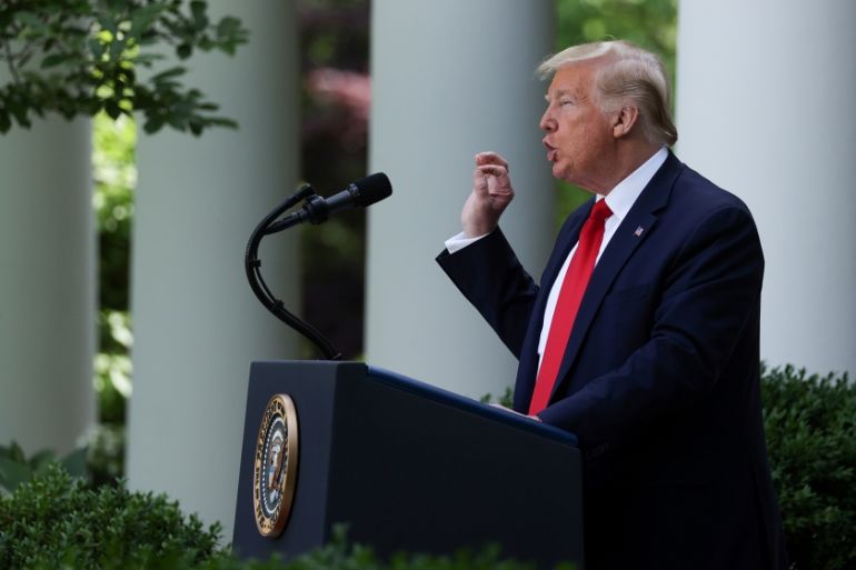 U.S. President Donald Trump speaks about negotiations with pharmaceutical companies over the cost of insulin for U.S. seniors on Medicare at an event in the Rose Garden at the White House during the c