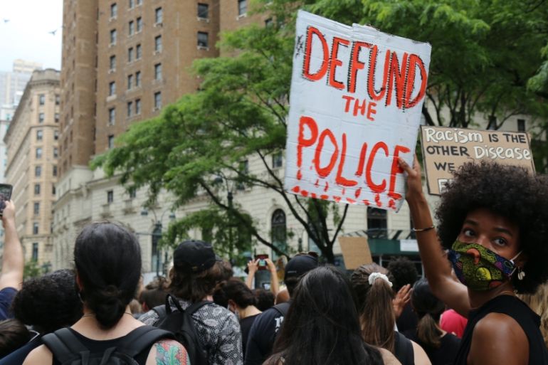 Defund the police AP photo