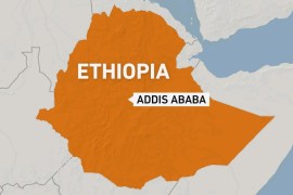 Ethiopia map showing Addis Ababa
