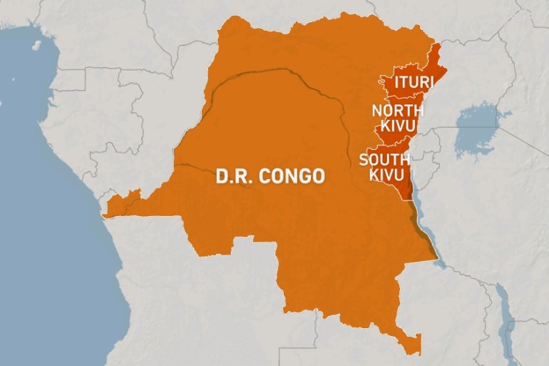 DR Congo provinces of Ituri, North Kivu, South Kivu