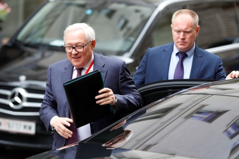 Russian deputy Foreign Minister Sergei Ryabkov meets with U.S. special envoy Marshall Billingslea in Vienna