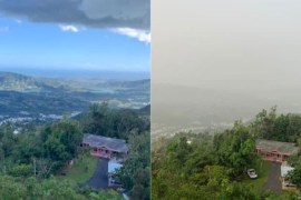 Before and after - Over Puerto Rico in the worst Saharan Sand event on over 50 years.
