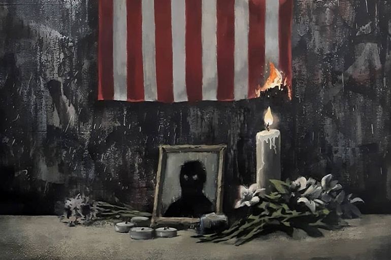 An artwork by Banksy is seen in this image obtained from his Instagram account on June 6, 2020. Instagram/@banksy via REUTERS THIS IMAGE HAS BEEN SUPPLIED BY A THIRD PARTY. MANDATORY CREDIT. NO RESAL