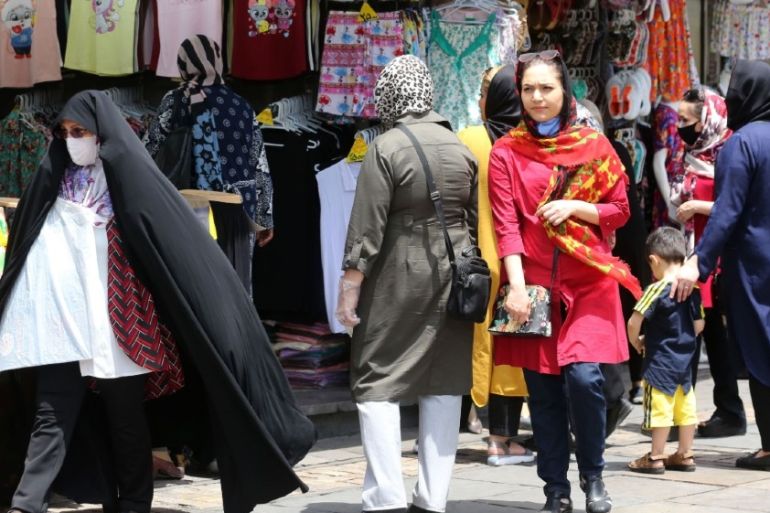 Iranians shop the capital Tehran on June 2, 2020 during the COVID-19 coronavirus pandemic. Iran today lamented that people were ignoring social distancing rules as it reported more