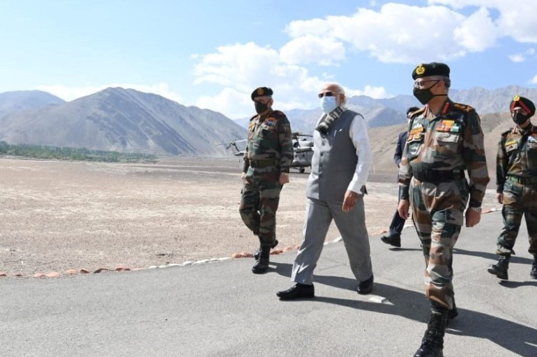 India''s Prime Minister Narendra Modi visits Himalayan region of Ladakh