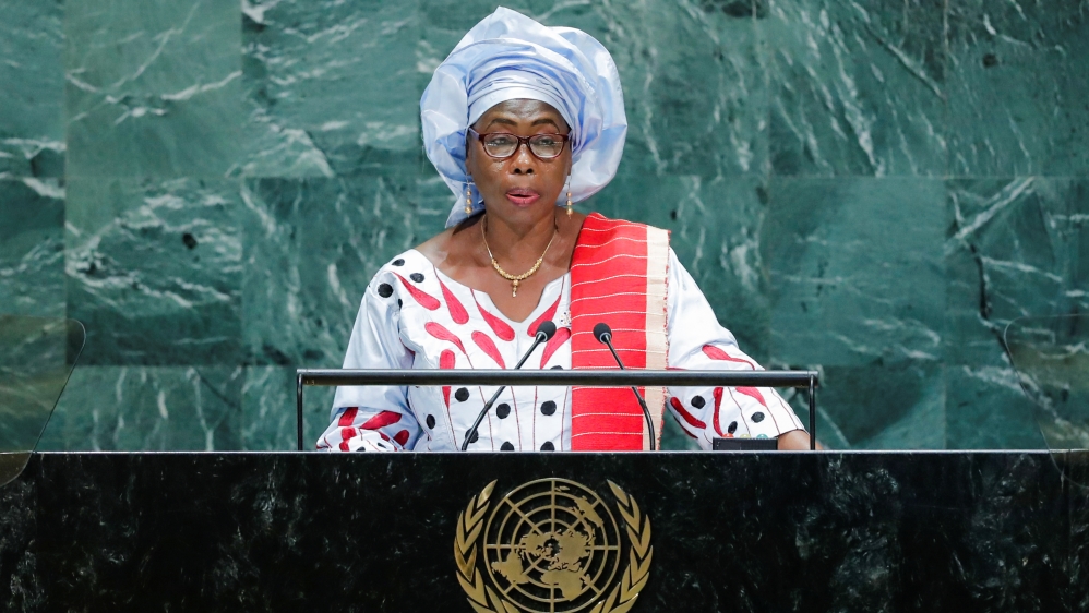 Gambia's Vice President Touray addresses the 74th session of the United Nations General Assembly at U.N. headquarters in New York City, New York, U.S.