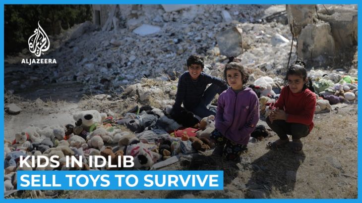 Displaced children in Syria’s Idlib sell toys to survive [