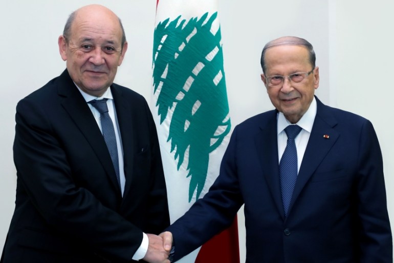 French FM Le Drian in Beirut
