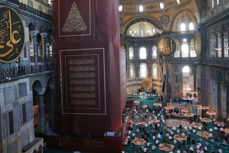 Ahead of the first Friday Prayer at Hagia Sophia Mosque after 86 years