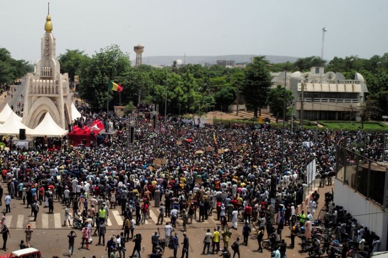 Mass protest to demand the resignation of the Mali''s President Ibrahim Boubacar Keita in Bamako