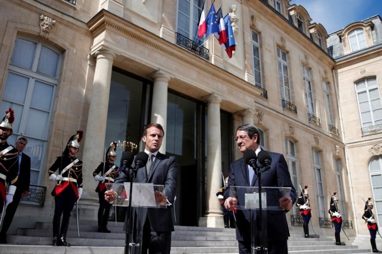 French President Macron meets his counterpart of Cyprus Anastasiades in Paris