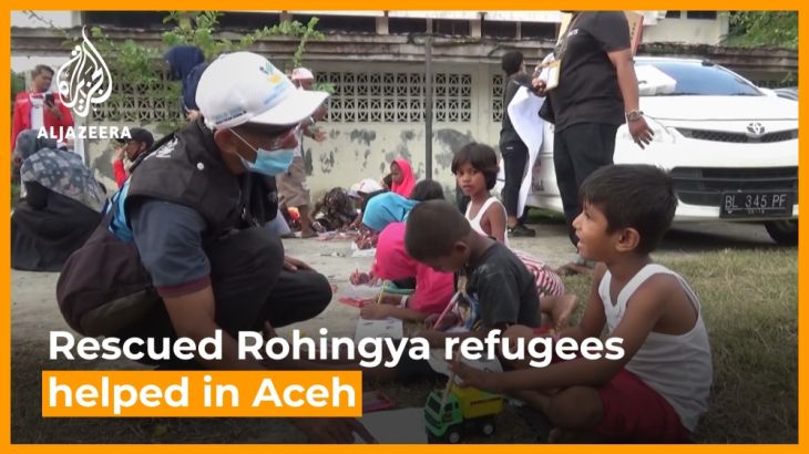 Rescued Rohingya refugees helped by communities in Aceh
