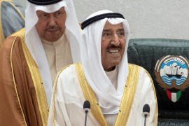 Kuwait''s Emir Sheikh Sabah al Ahmad al Sabah is pictured as he leaves parliament session in Kuwait City